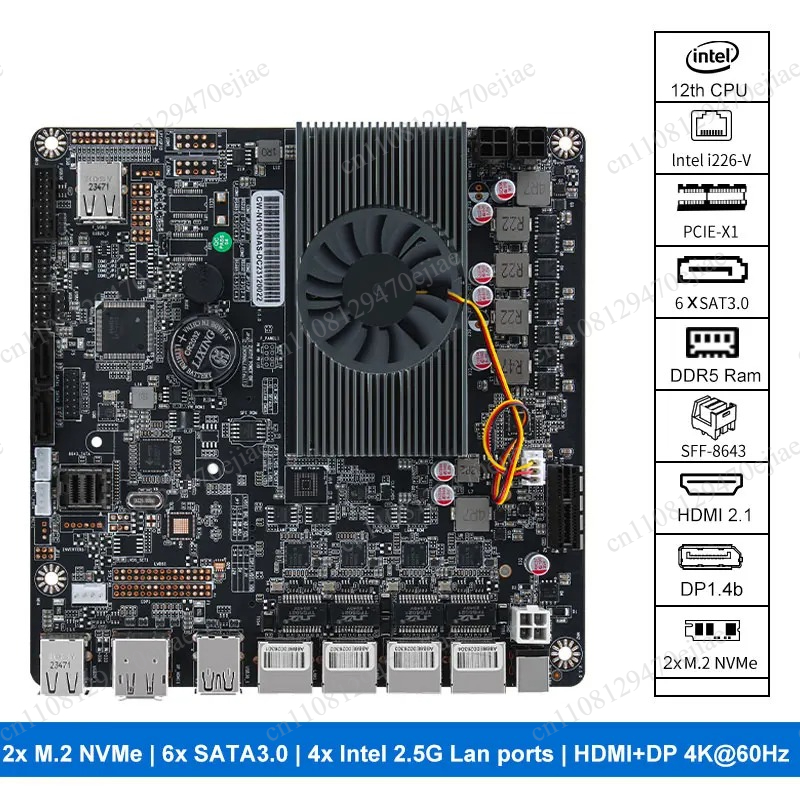 Placa-mãe NAS N100 6-Bay Mini  - Nas Motherboard N100 6 Sata avaliação e preço