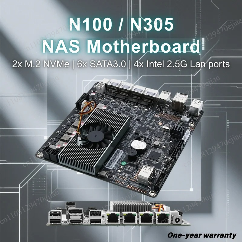Placa-mãe NAS N100 6-Bay Mini  - Nas Motherboard N100 6 Sata avaliação e preço